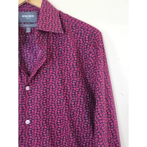 Bonobos Tailored Slim Fit Shirt Mens 15.5 / 33 Button Down Stretch Kisses - Picture 5 of 11